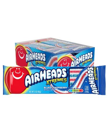 Airheads Candy Xtremes Belts Blue Raspberry Flavor - 3 oz (Pack of 12) - Buy Online on GoSupps.com