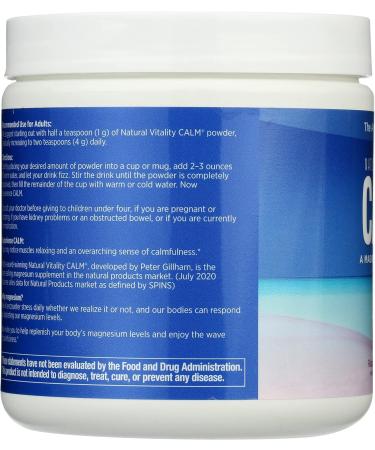 Natural Vitality Raspberry Lemon Calm Magnesium Drink Mix 8 oz - Relax & Rejuvenate Naturally - Buy Online on GoSupps.com