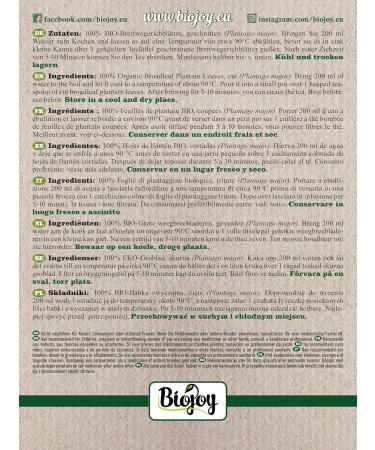  Biojoy Biojoy Organic plantain leaves (500g) dried and cut plantain herbal tea (Plantago major) - Buy Online on GoSupps.com