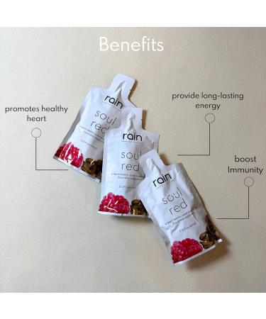 Rain International- Soul Red Seed-Based Antioxidant Superfood Drink | Cold-Pressed Black Cumin Grape & Raspberry Seeds Immune Support Energy | On-The-Go Single-Serve Pouches | 30 Count - Buy Online on GoSupps.com