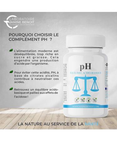 JANINE BENOIT - pH - Food Supplement Containing Alkaline Citrates to Restore the Acid-Basic Balance of the Body - Based on Organic Ingredients - 180 capsules - Buy Online on GoSupps.com