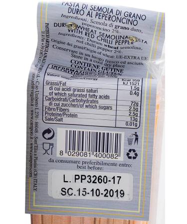 Camp'Oro Le Aromatiche Red Chili Pepper Tagliatelle Italian Pasta - 17.6 Ounce - Buy Online on GoSupps.com