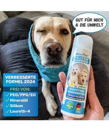 Bluepet Fellfein Vegan Dog Shampoo for Sensitive Skin - Aloe Vera & Jojoba Oil - Eliminates Smells & Itching - Shiny Fur - International Shipping Available - Buy Online on GoSupps.com