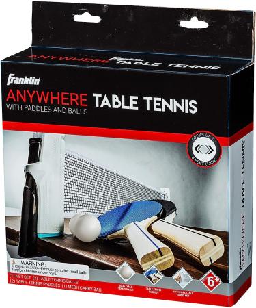Franklin Sports Table Tennis to Go Portable Ping Pong Set - Includes Table Top Net, (2) Paddles, and Balls - White - for 2 Players - Buy Online on GoSupps.com