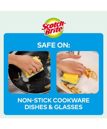 Scotch-Brite Delicate Non-Scratch Sponge Scourer 12 Pack - Non-Scratch Nailsaver Sponge for Non-Stick Cookware and Glass - Blue - Buy Online on GoSupps.com