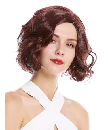 WIG ME UP YZF-4372-33 Women's Short Bob Wig - Mahogany Reddish Brown Wavy Middle Parting - Buy Online on GoSupps.com