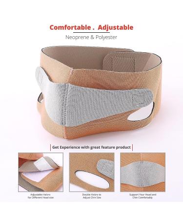 Adjustable Face Slimming Strap | Double Chin Reducer | Anti-aging V Line Lifting Mask - Orange - Buy Online on GoSupps.com