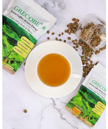 GRECOBE - 100% Pure Green Coffee Beans Extract with 50% chlorogenic acids Decaffeinated antioxidant | Maintain Metabolism - (1Pouch- 100 sachets) - Buy Online on GoSupps.com