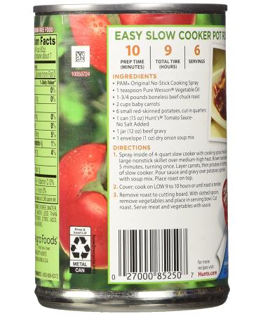 Hunt's No Salt Added Tomato Sauce 15oz Can - Pack of 6 | Buy Online - Buy Online on GoSupps.com