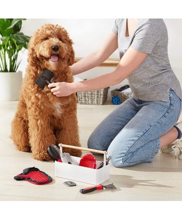 Amazon Basics 8-Piece Pet Grooming Set - Red | Complete 8-in-1 Pet Brush & Grooming Kit - Buy Online on GoSupps.com