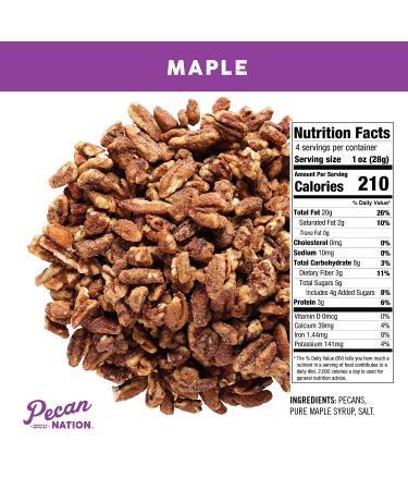 Pecan Nation Maple Flavored Roasted Sweet Pecan Pieces 4 oz - Natural, Antioxidant-Rich, Non-GMO Nut Snack for Adults & Kids - Buy Online on GoSupps.com
