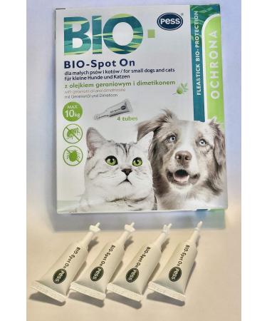 BIO-Spot On 4 Pipettes I Natural Tick and Flea Treatment I Tick Protection for Dogs and Cats on Organic Based for Small Dogs and Cats For cats and small dogs up to 10 kg - Buy Online on GoSupps.com