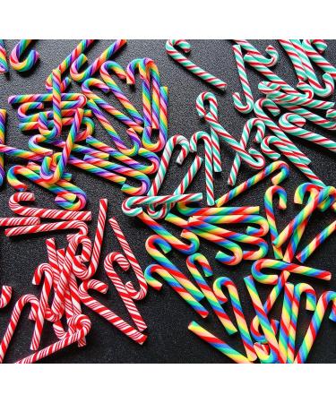 100Pcs Red White Candy Cane Faux Clay Christmas Stick - Mini Polymer Soft Clay DIY Decoration for Nail Art & Cake - 3CM 4 Colors - Buy Online on GoSupps.com