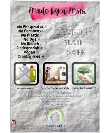 Laundry Detergent Sheets - MAMA EARTH | Eco-friendly Biodegradable Plastic Free | 60 Loads Unscented - International Shipping Available - Buy Online on GoSupps.com