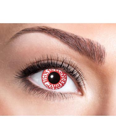 Eyecatcher 84095241-w67 - Colored contact lenses 1 pair weekly lens white red carnival Mardi Gras Halloween