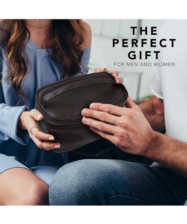 Sandalwood Bath Gift Set for Him - Personal Care Spa Kit in Leather Bag | Relaxing Man Gift Basket with Shower Gel, Bubble Bath, Body Oil, Bath Bomb & More - Buy Online on GoSupps.com