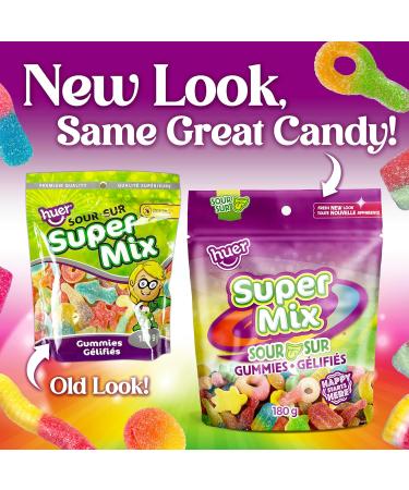 Huer - Super Mix Assorted Sour Flavored 3 Pack Soft and Chewy Gummy Candy Bundle 180g Bag (Pack of 3) Stocking Stuffers Christmas Gift Sour Gummy - Buy Online on GoSupps.com