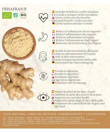 Frisafran Organic Ground Ginger Powder 200g | Premium Dried Ginger Spice for Health & Flavor - Buy Online on GoSupps.com
