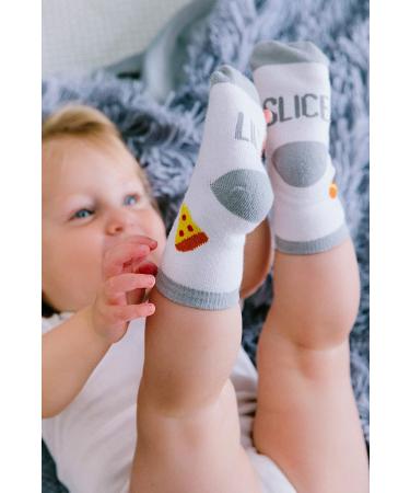 Pearhead Dad & Baby Matching Slice Pizza Sock Set | White Daddy & Me Socks | Parent & Baby Matching Apparel - Buy Online on GoSupps.com