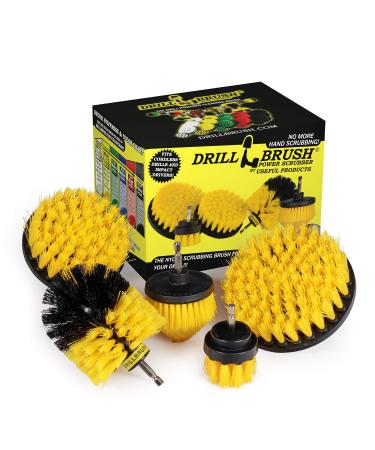 Drill Brush Power Scrubber by Useful Products - Shower Brush - Shower Cleaner - Toilet Cleaner - Bathroom Cleaner - Toilet Brush - Tile Cleaner - Floor Cleaner - Bathroom Accessory Set - Clean Shower Yellow