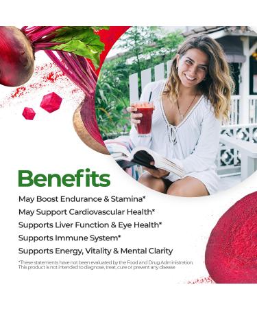 Feelgood Superfoods Organic Beetroot Powder - Nitric Oxide Booster for Cooking & Smoothies - 7 oz with 10:1 Beet Root Extract - Buy Online on GoSupps.com