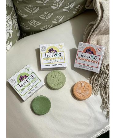 Lov'Frog - Organic Solid Shampoo Normal Hair - Chamomile Lavender Rosemary - 99.98% Natural Origin Certified Organic Cosmos Organic - Made in France - 50g - Buy Online on GoSupps.com