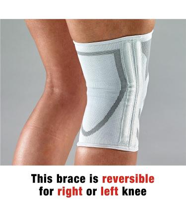 ACE Compression Knee Brace w/Side Stabilizers - Large, White/Gray | Mild Support, Breathable Design - Buy Online on GoSupps.com