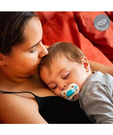 Medela Baby Pacifier | 6-18 Months | BPA-Free | Lightweight & Orthodontic | 2-Pack | Turquoise Blue and White with Baby Animals - Buy Online on GoSupps.com