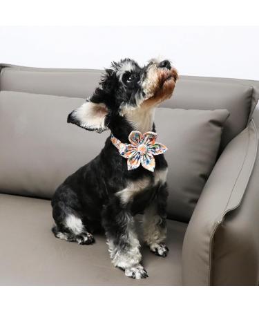 Unique Style Paws Peach Flower Dog Collar | Adjustable Cotton Collar for Young Girls | XL 16-26in Metal Buckle - Buy Online on GoSupps.com