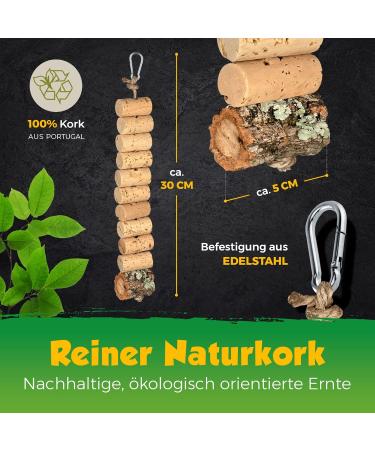 Natural Cork Nibble Chain for Birds | Bird Swing & Chew Toy - Thermally Disinfected - Buy Online on GoSupps.com