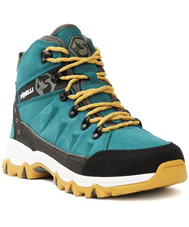 Foxelli Womens Hiking Boots  Suede Leather Waterproof Hiking Boots for Women, Breathable, Comfortable & Lightweight Hiking Shoes 8.5 Teal