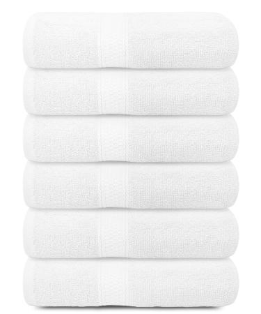 Bath Towels, 100% Cotton Bath Towels White, 22 x 44 Inch Pack of 6,Towels for Bathroom, Pool Towels, Small Quick Drying Hotel Towels, Gym Towels, Quality Towels for Spa, Ideal for Every day use White 22 x 44 Pack of 6
