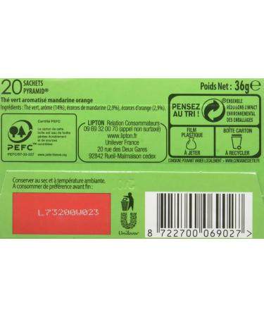 Lipton Green Tea Mandarin Orange 20 Sachets 36g - Pack of 3 - Buy Online on GoSupps.com