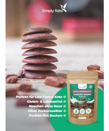Simply Keto Lower Carb Chocolate Drops 200g | Sugar-Free Full Milk Snack | Ideal for Keto & Low-Carb Diets - Buy Online on GoSupps.com