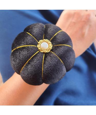 CUSHYSTORE Velvet Wrist Pin Needle Cushion - Adjustable Elastic Strap - Black - Buy Online on GoSupps.com