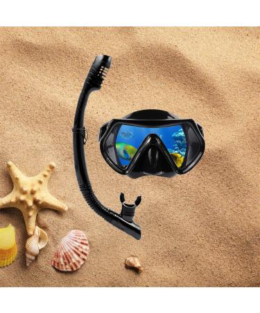 Snorkel Mask Set for Adults and Youth - Diving Mask with Full Dry Snorkel & Swim Goggles for Snorkeling, Scuba Diving, and Swimming - Black - Buy Online on GoSupps.com