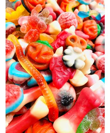 Halloween Pick and Mix Candy Jelly Sweet Mix - 1Kg - Jelly Brains - Spiders - Worms - Pumpkins - Skulls - Eyeballs - Buy Online on GoSupps.com