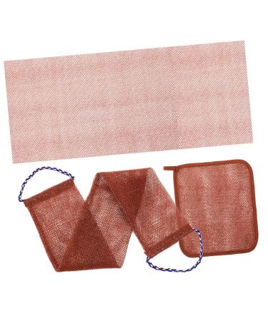 HAPINARY 1 Set Bath Towel Exfoliating Loofah Back Wash Scrubber Exfoliating African Net Towels Nylon Brown