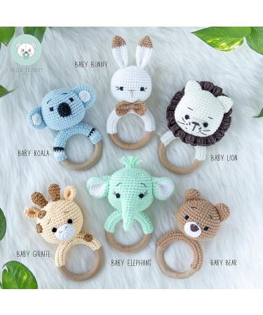 Teddio Baby Rattle Teething Toy | Smooth Wooden Easy Grip Ring | Gender Neutral Baby Gift with Koala Design - Buy Online on GoSupps.com