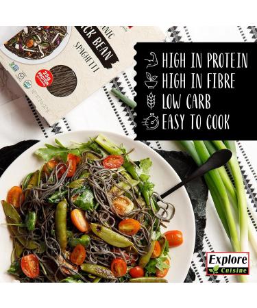 Explore Cuisine Organic Black Bean Spaghetti Pasta - Vegan, High Protein, Gluten Free - Buy Online on GoSupps.com