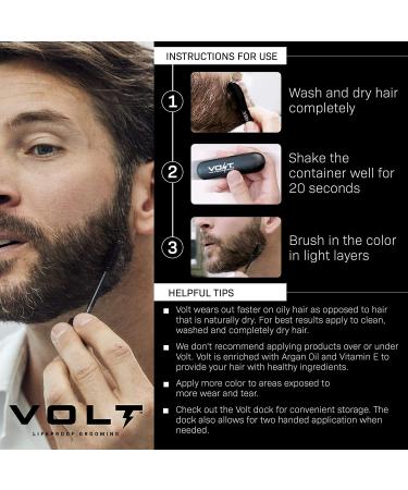VOLT Grooming Instant Beard Color - Auburn (Red) Set | Smudge & Water Resistant Brush-On Color for Beards & Mustaches - Buy Online on GoSupps.com