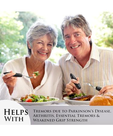iMedic Easy Grip Cutlery for Adults with Trembling Hands - Dishwasher Safe Disabled Cutlery - Designed for Easy Use - Single Black Set - Buy Online on GoSupps.com
