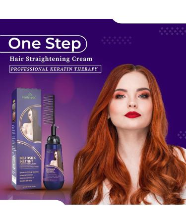 Herbishh Instant Hair Straightener Cream – Smooths Curls Tangles & Frizz – Fast & Gentle 150ml Hair Treatment with Applicator Comb Brush - Buy Online on GoSupps.com
