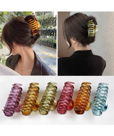 2023 New Jelly Hair Claws Acrylic Hair Clips Wonderful Gift Strong Hold Claw Hair Clips for Women Thick Hair & Thin Hair  Amber Color Excellent Quality