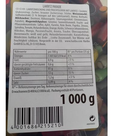 Buy Lakritz Parade 1kg Can - Premium Licorice Treats for International Shipping - Buy Online on GoSupps.com