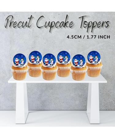 PRECUT Christmas Santa Snowman Cupcake Toppers Christmas Edible Cake Decorations Snowman Cake Toppers Xmas Cupcake Decoration Santa Cup Cake Topper (12) - Buy Online on GoSupps.com
