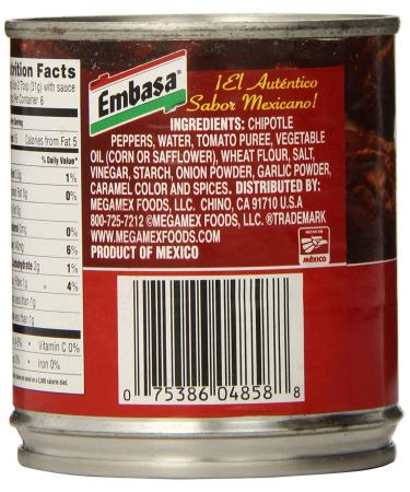 EMBASA Chipotle Peppers in Adobo Sauce - 7 oz (Pack of 12) | Authentic Mexican Flavor - Buy Online on GoSupps.com