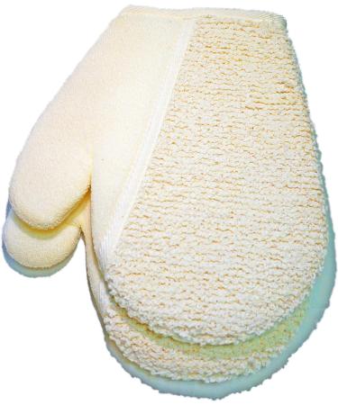 2Pack Exfoliating Soft Terry Cloth Gloves Mitten for Deep Skin Exfoliation - Men and Women Bath Spa and Shower Scrub Mitt - Buy Online on GoSupps.com