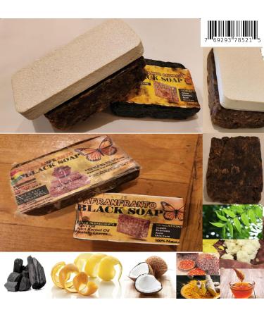 Buy Ohemaa Premium Large Subtle Scented African Black Soap with Pumice - Set of 5 | Natural Dark Brown Textured Soap for All Skin Types - Buy Online on GoSupps.com