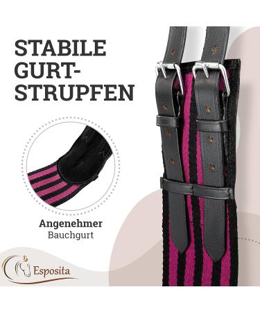 Esposita Riding Strap with 2 Leather Handles - Versatile Lunging & Vaulting Belt for Kids Pony - Pink & Black - Buy Online on GoSupps.com